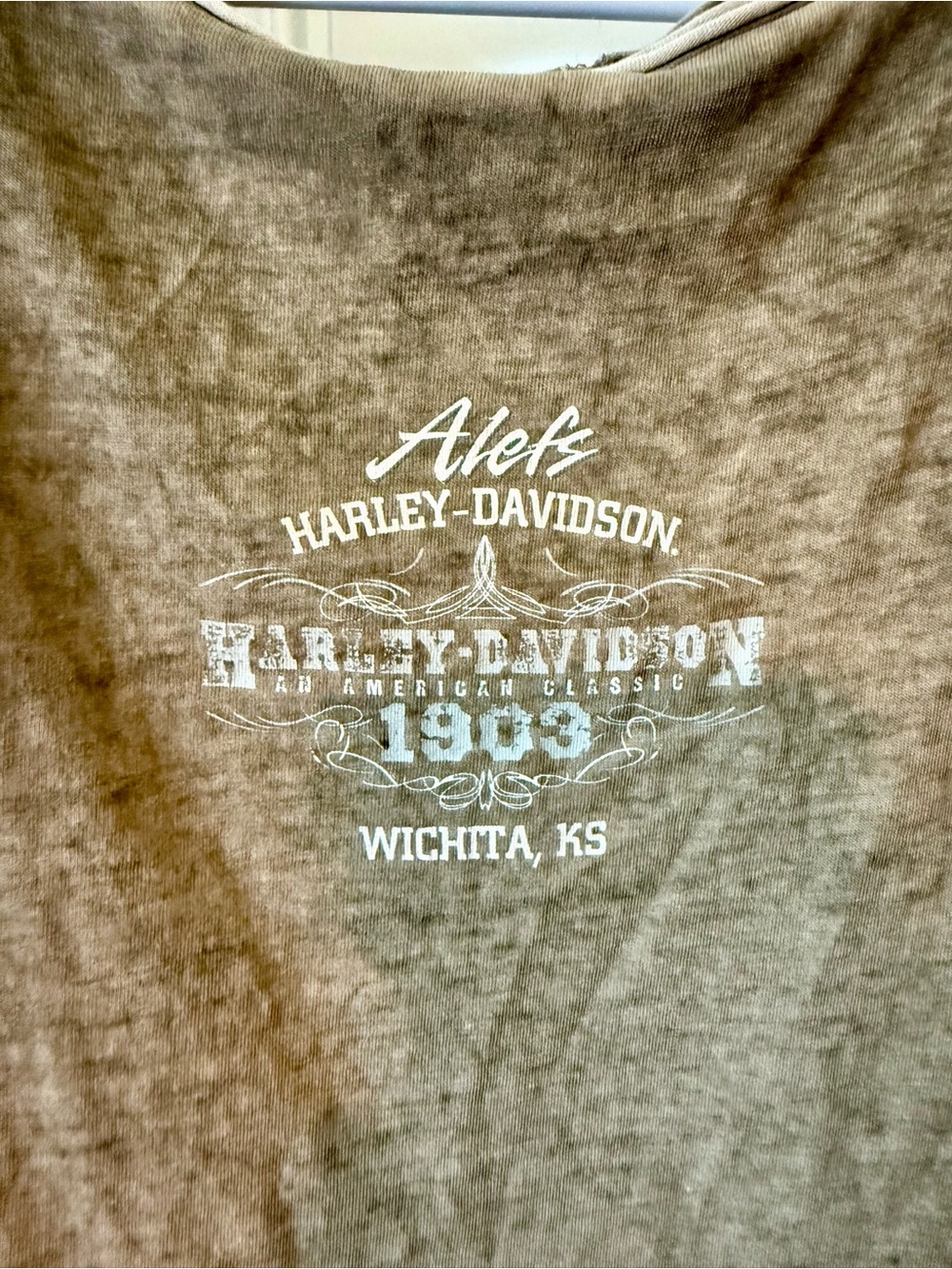 Harley-Davidson Olive Green and Black Logo Tank Top - Picture 6 of 10